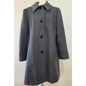 Jones New York Grey Wool Pea Coat Womans Size 16W